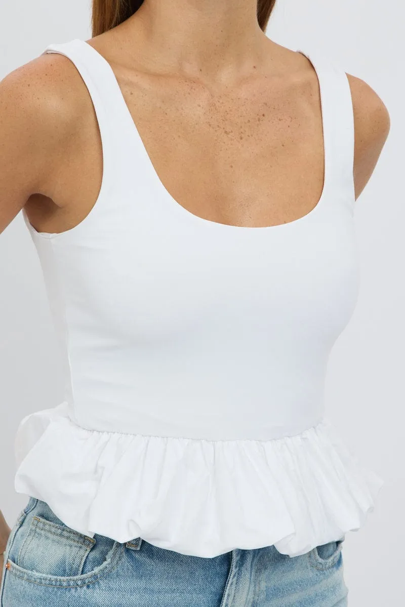 White Bubble Top Sleeveless