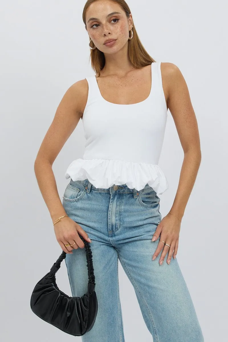 White Bubble Top Sleeveless
