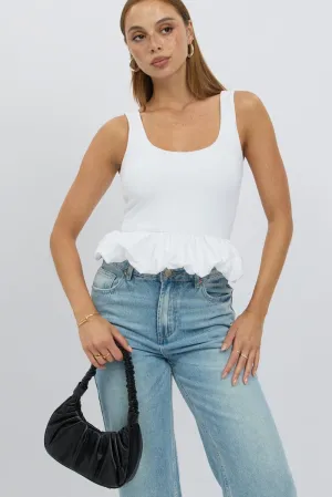 White Bubble Top Sleeveless