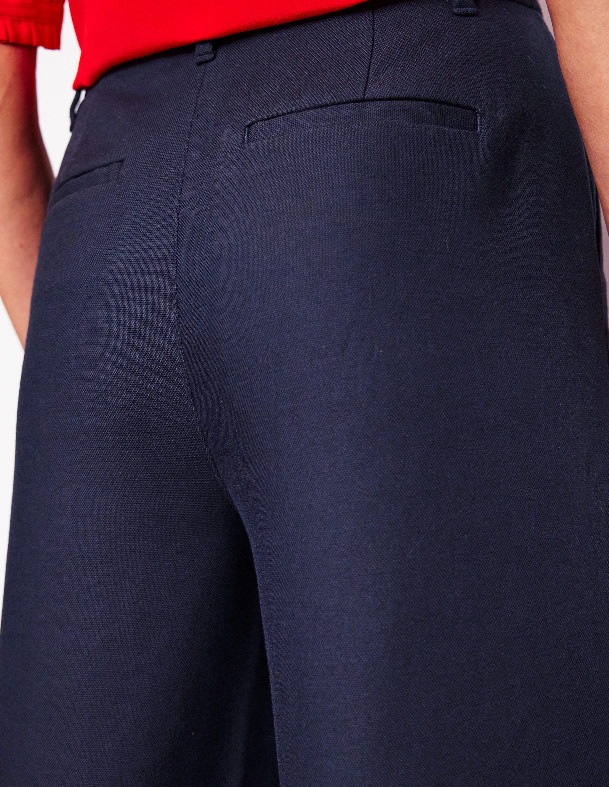 Wide Flare Trousers-Navy