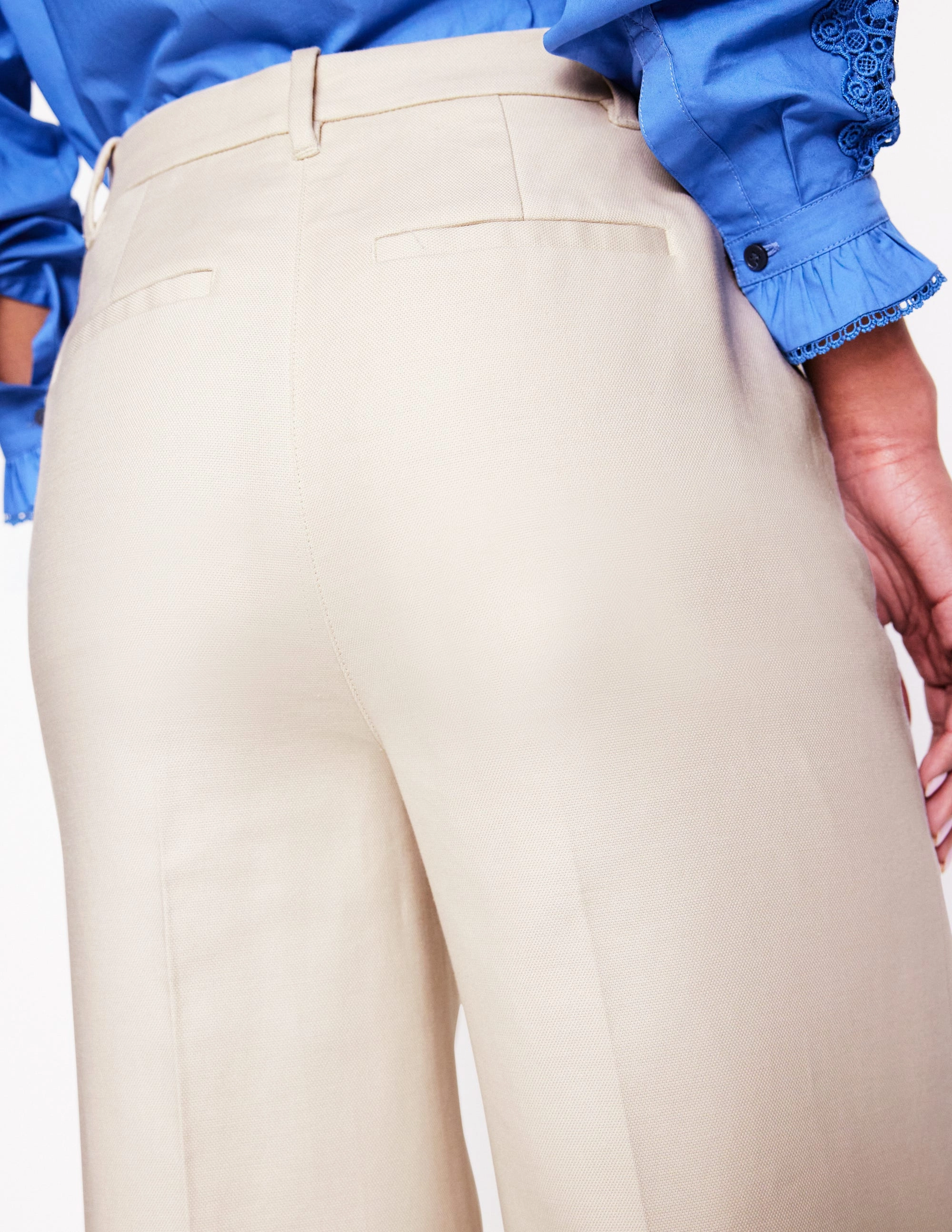 Wide Flare Trousers-Sandpiper Beige