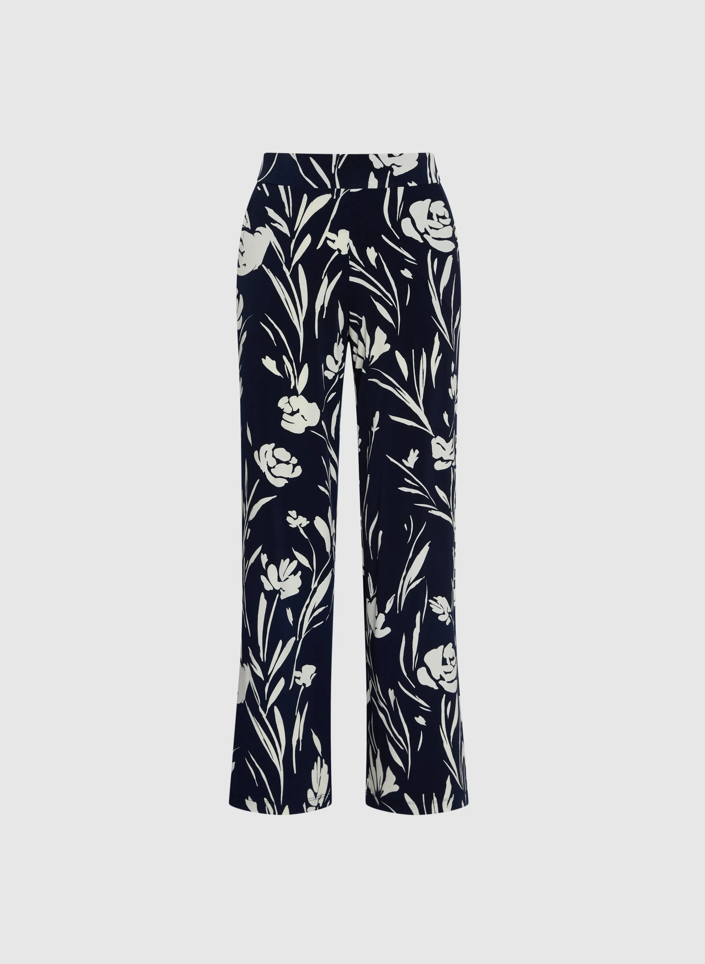Wide-Leg Floral Print Pants