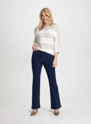 Wide Stripe Top & Bootcut Jeans