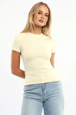 Yellow T Shirt Short Sleeve Crew Neck Supersoft