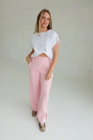 Zandra Track Pants - Pink/White